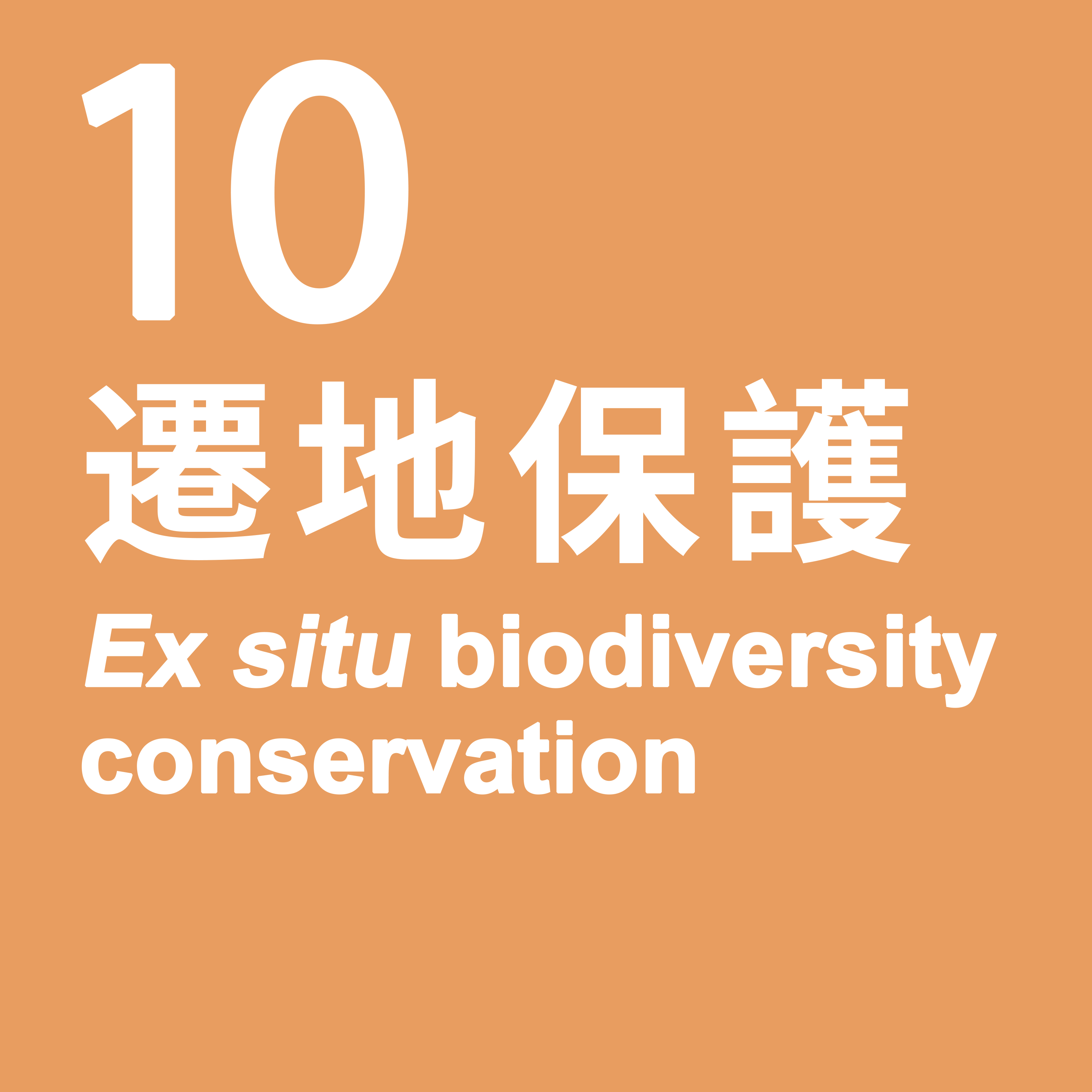 10. Ex situ biodiversity conservation